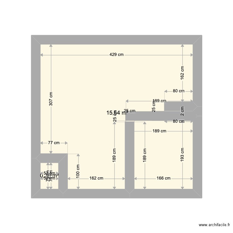 Cuisine. Plan de 2 pièces et 16 m2