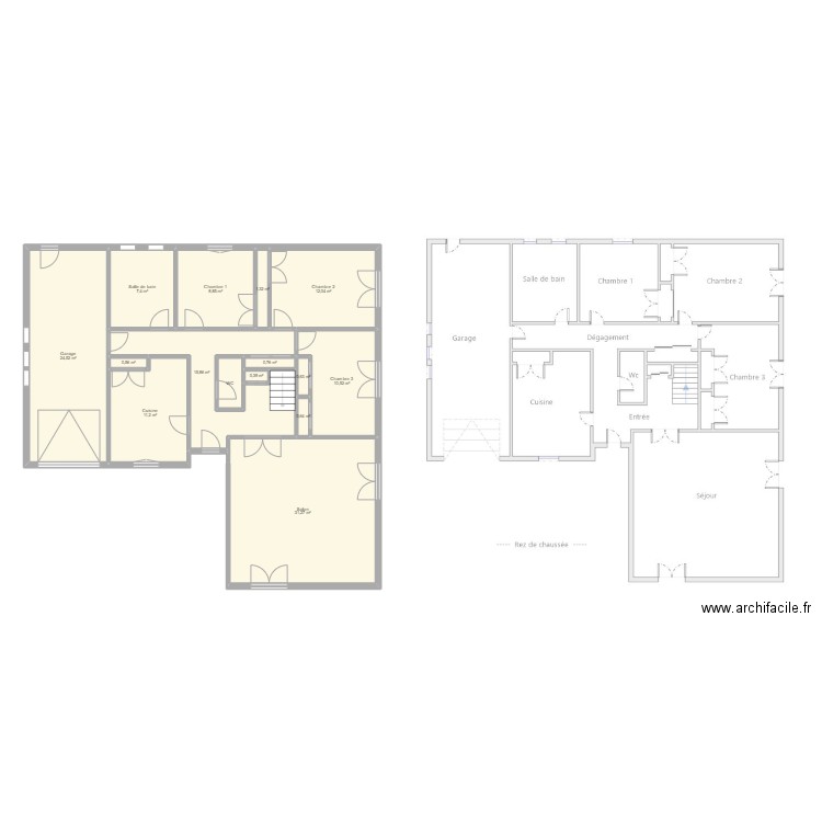 Maison Tournefeuille essai 1. Plan de 15 pièces et 128 m2