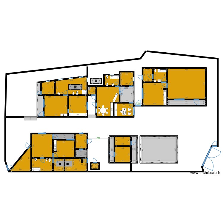 Bureau Galim 3. Plan de 37 pièces et 367 m2