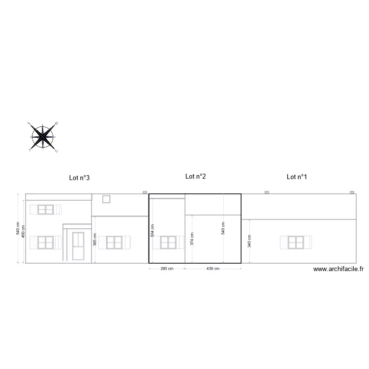 Plan Facades Nord Est Existant. Plan de Plan Facades Nord Est Existant. Plan de