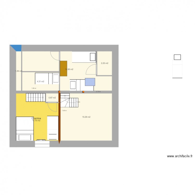 chambre mezzanine V47 du 10 mai . Plan de 0 pièce et 0 m2