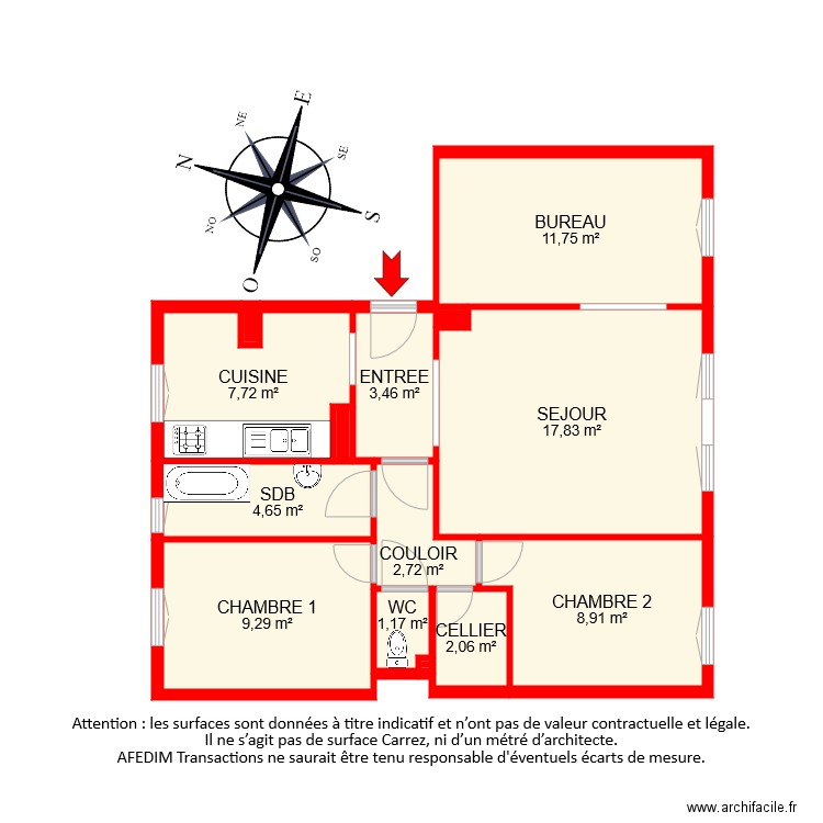 BI8045. Plan de 14 pièces et 70 m2