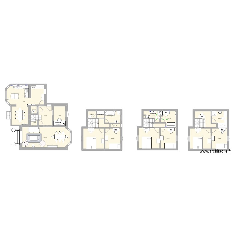 Plan4. Plan de 23 pièces et 177 m2