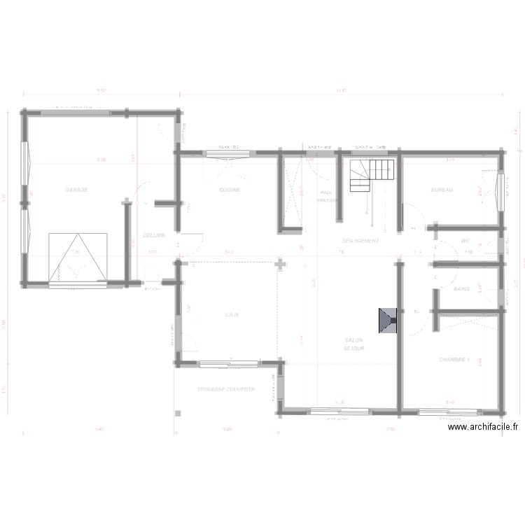 Chalet des sables pour demande de permis. Plan de 0 pièce et 0 m2