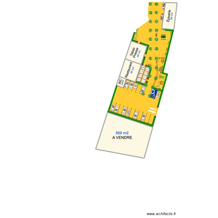 jardin 2. Plan de 5 pièces et 795 m2