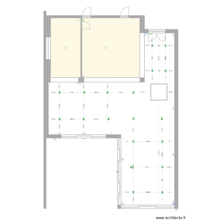 Rambouillet electricite f. Plan de 2 pièces et 42 m2