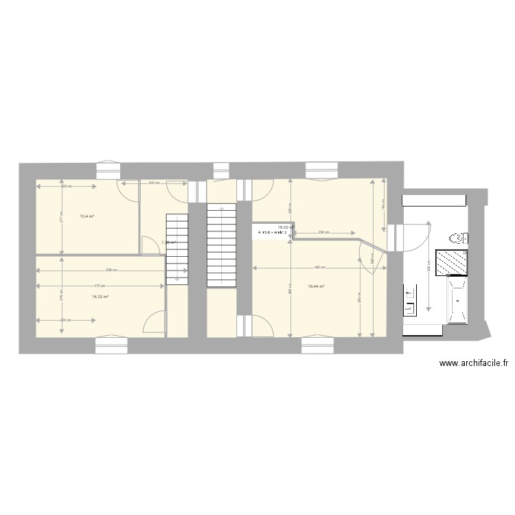 1er étage maman V2. Plan de 5 pièces et 67 m2