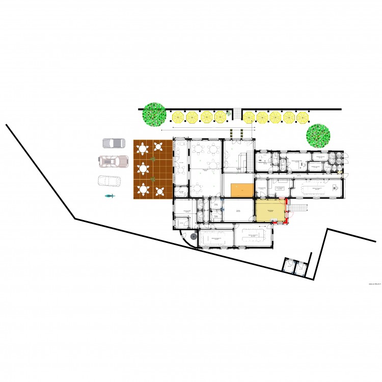 hotel les trois chenes modifié demande prealable. Plan de 0 pièce et 0 m2