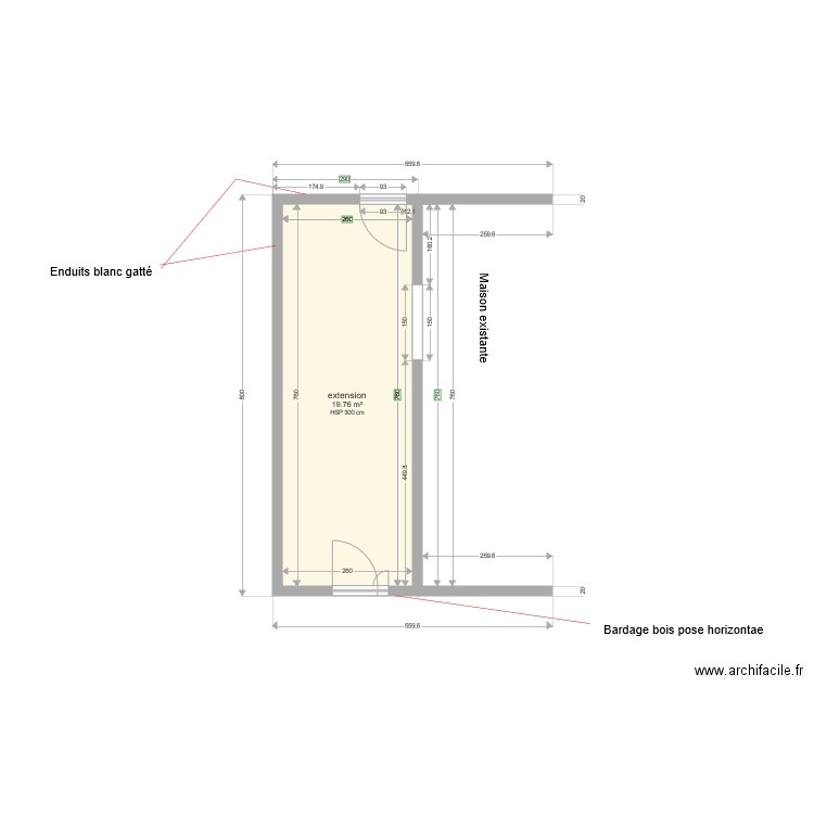 extension st martin. Plan de 0 pièce et 0 m2