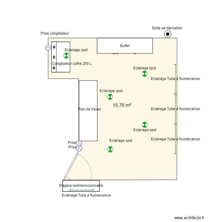 CAVE1. Plan de 1 pièce et 17 m2