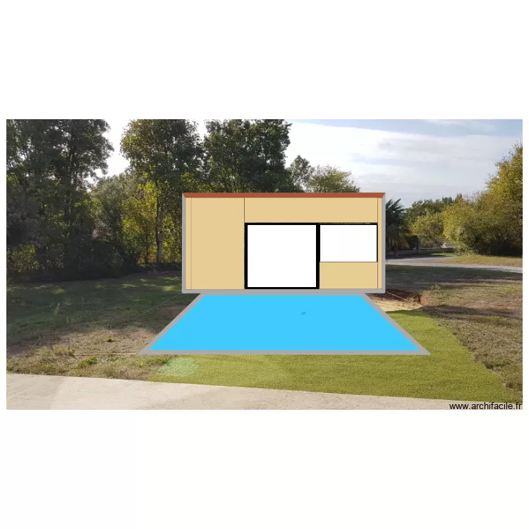 Vue de face avec photo. Plan de 