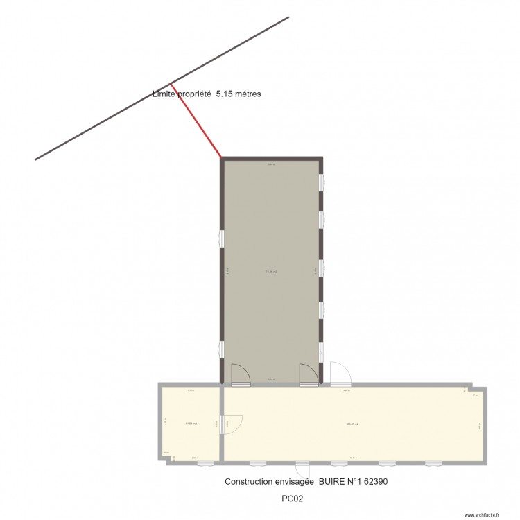 maison Priscilla extension envisagée. Plan de 0 pièce et 0 m2