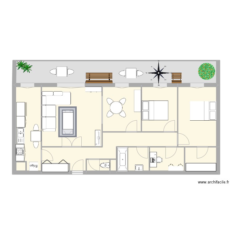 EZNACK. Plan de 11 pièces et 107 m2