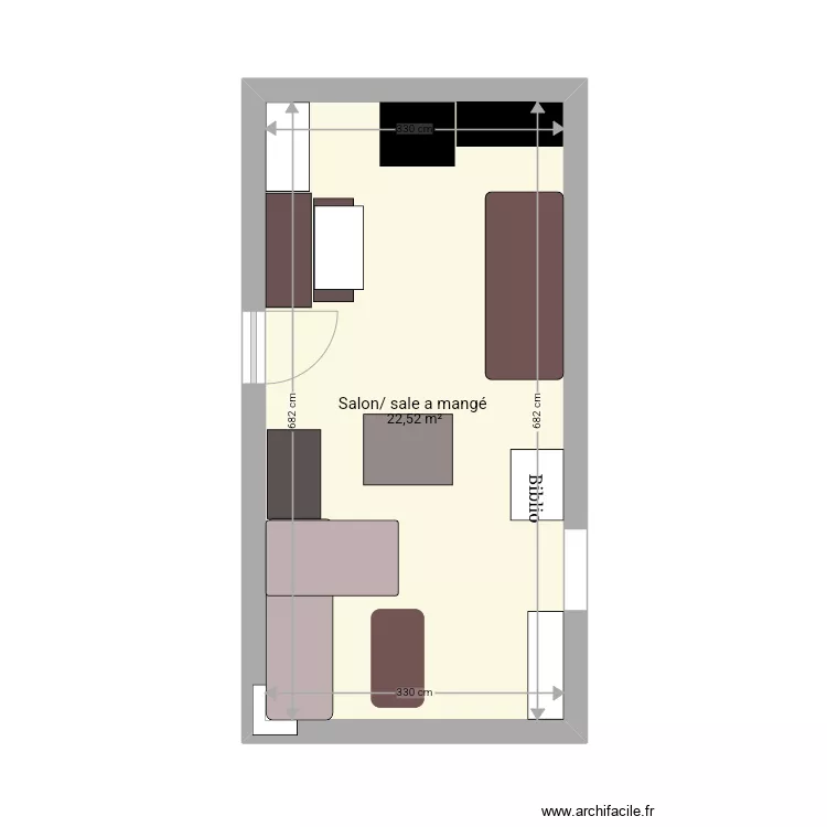 Maisonnette salon/sale a manger. Plan de 