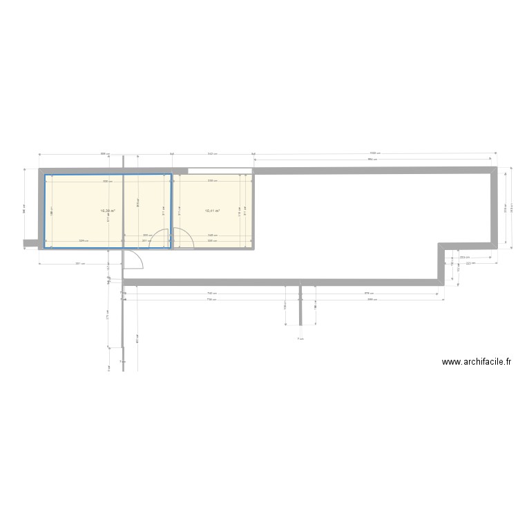 informatique rdc. Plan de 2 pièces et 27 m2