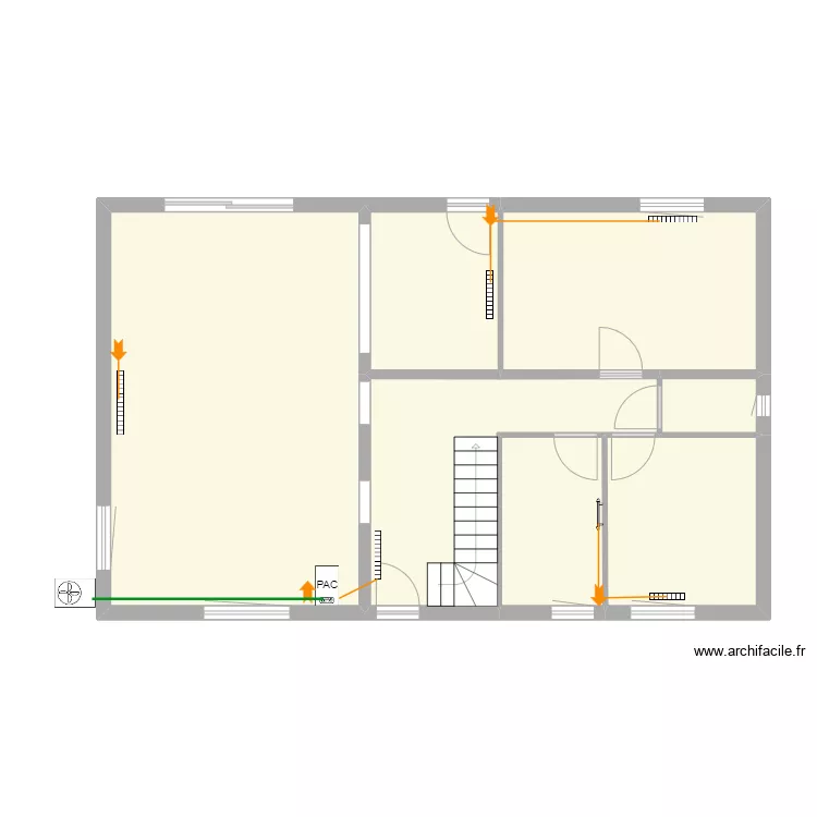 DAVID/GAUCHER - RDC - chauffage. Plan de 