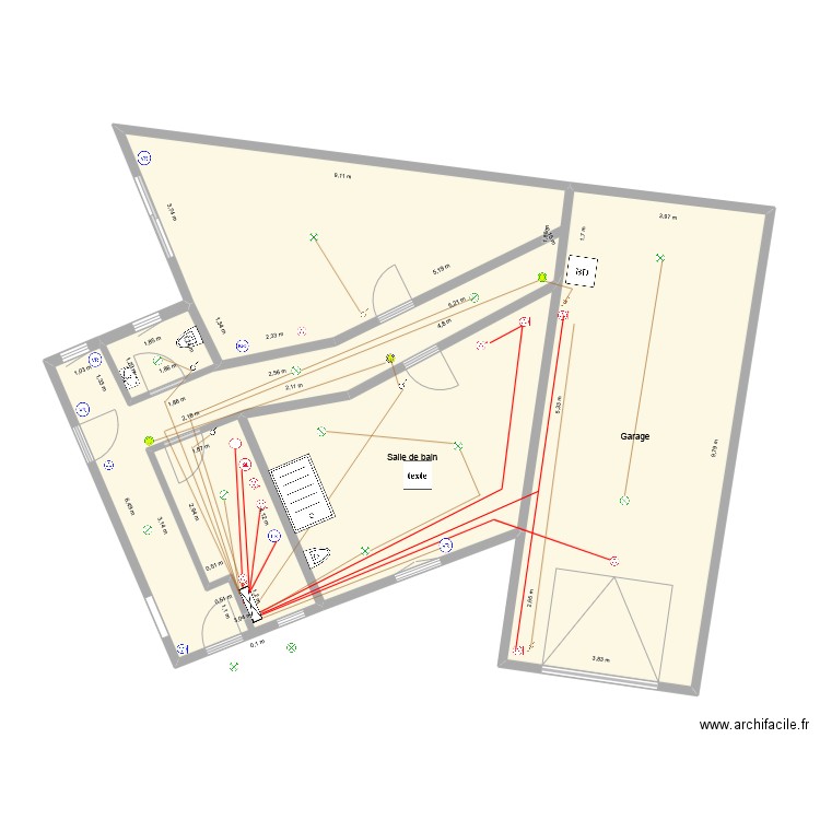 garage. Plan de 4 pièces et 108 m2