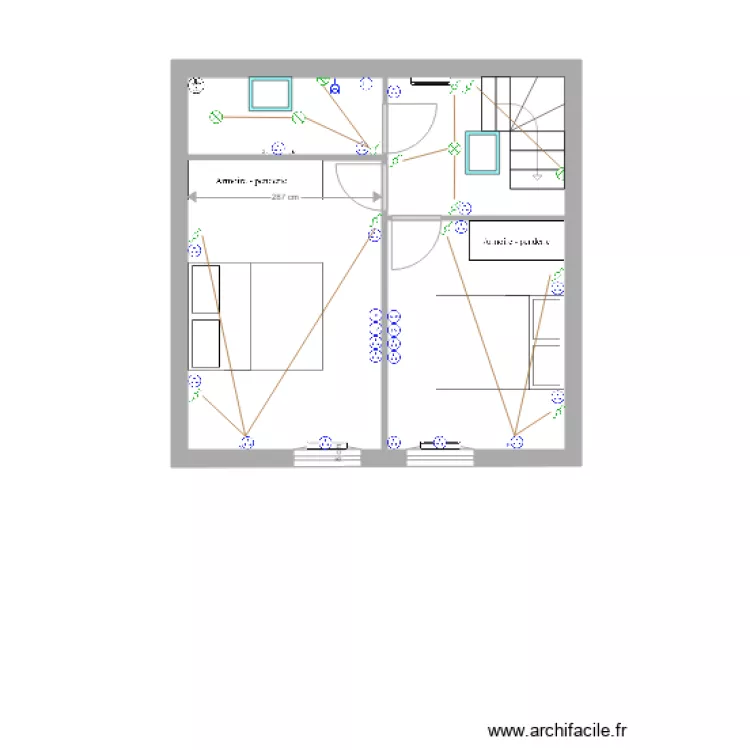 1er &eacute;tage Trois Bornes Electricit&eacute; Auto. Plan de 