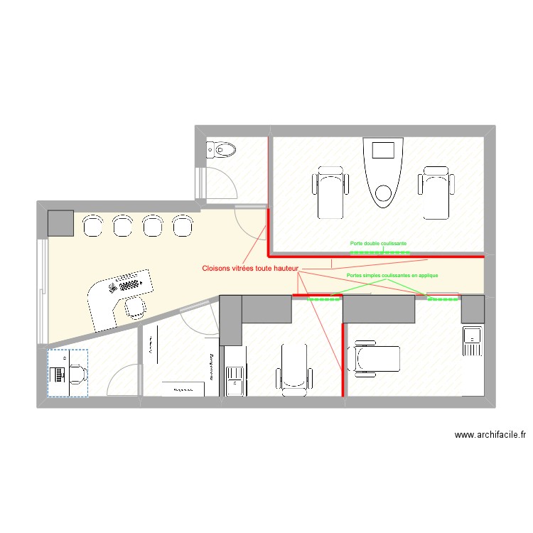 MAUD CANNES proposition2. Plan de 7 pièces et 53 m2