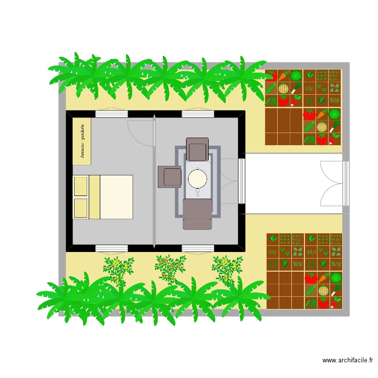 REVE LAHINIRIKO. Plan de 4 pièces et 61 m2