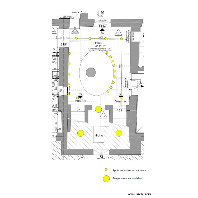 salon RDJ Plan éclairage. Plan de 0 pièce et 0 m2