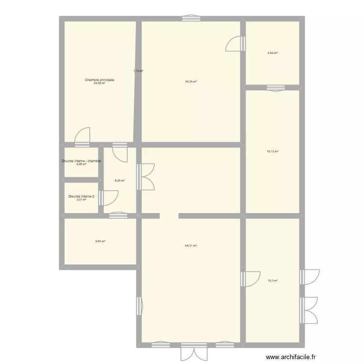 Actuel. Plan de 11  et 185 m²