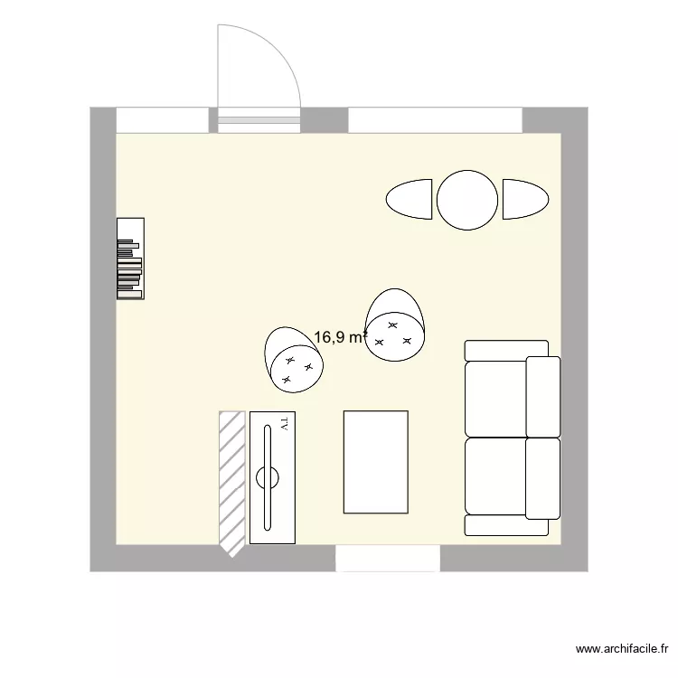 Salon 5 d&eacute;c. Plan de 