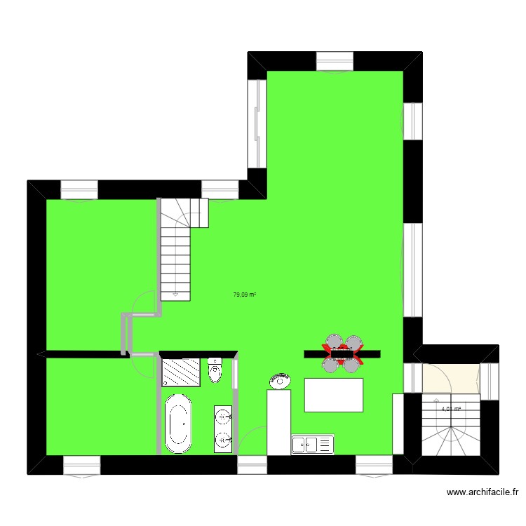 maiz plan 2 - Plan 4 pièces 84 m2 dessiné par tominokimono