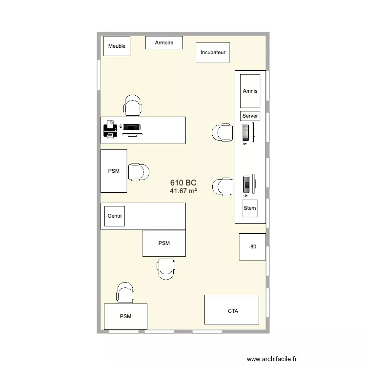 Pi&egrave;ce 610 V2. Plan de 