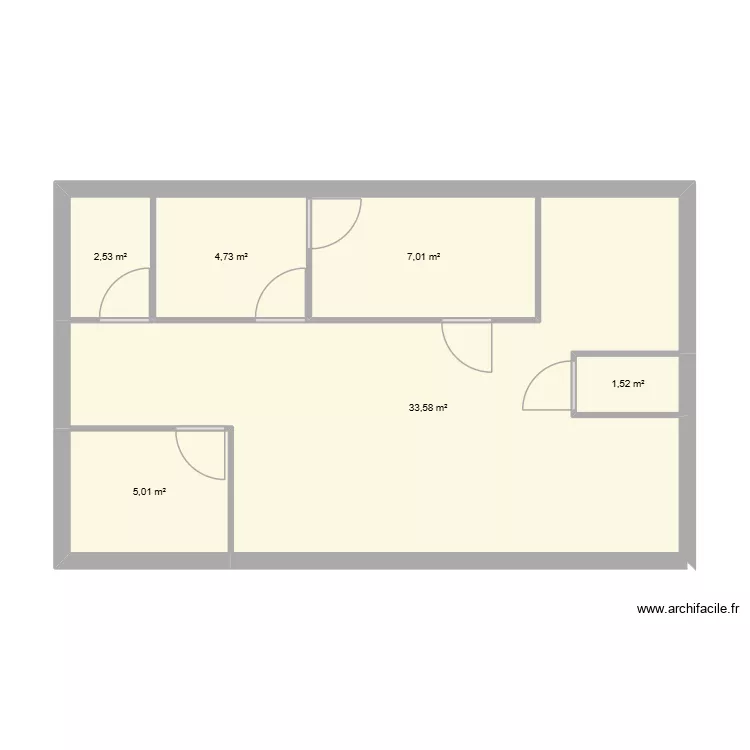 cabinet. Plan de 6  et 54 m²