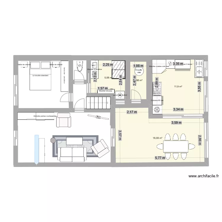rdc maison_2. Plan de 4  et 38 m²