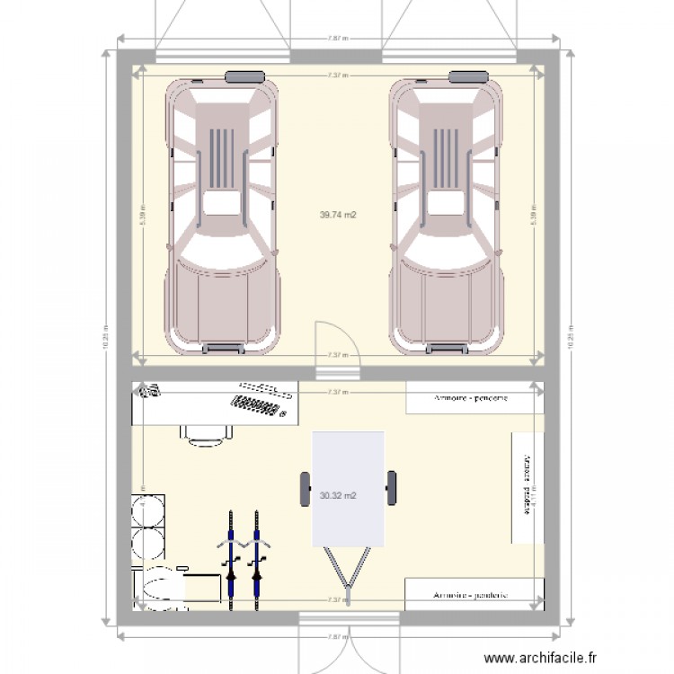 garage 72m2. Plan de 0 pièce et 0 m2