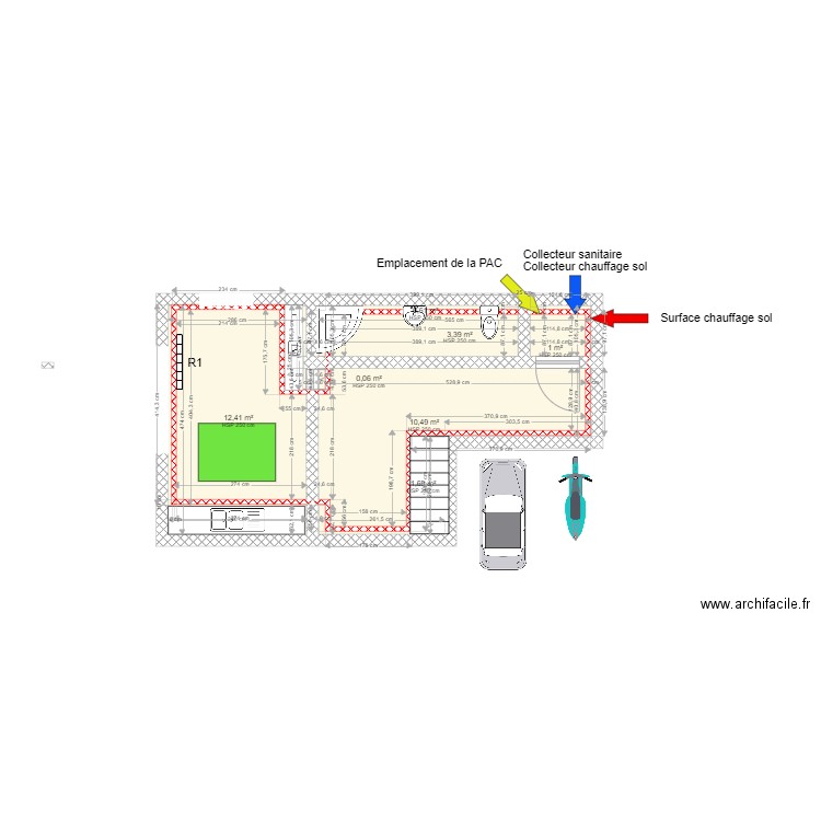 Exercice plan Nico. Plan de 0 pièce et 0 m2