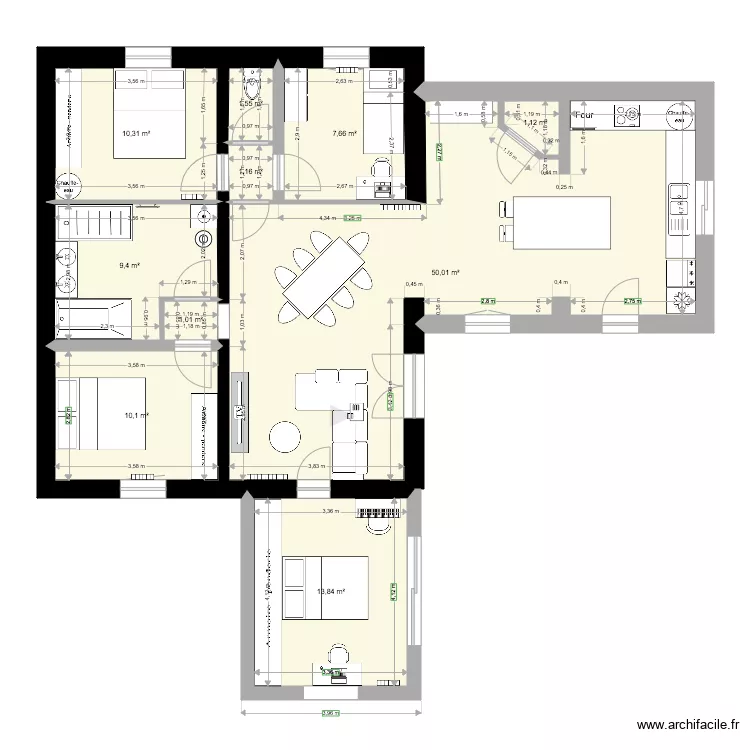 Maison apr&egrave;s travaux Noves. Plan de 