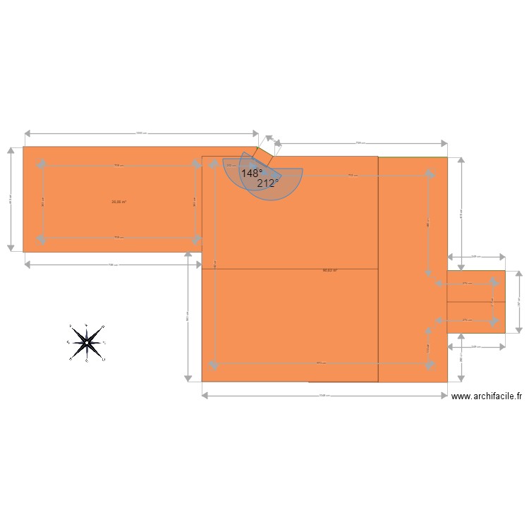 PC3 Plan surface rez de chaussée total toiture. Plan de 0 pièce et 0 m2