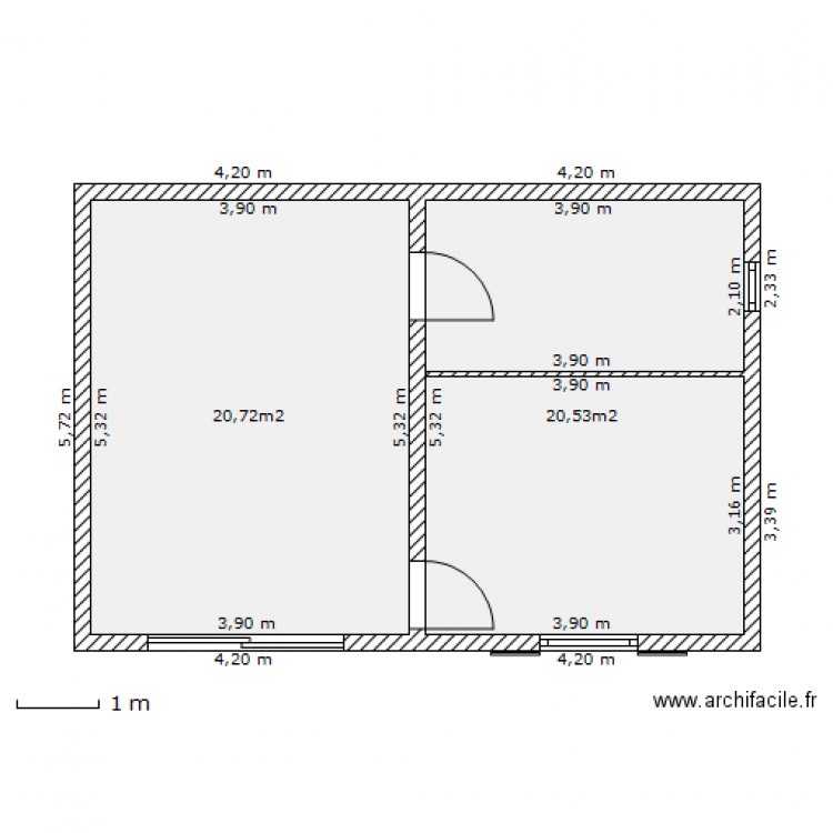 garage habitable 40m2. Plan de 0 pièce et 0 m2
