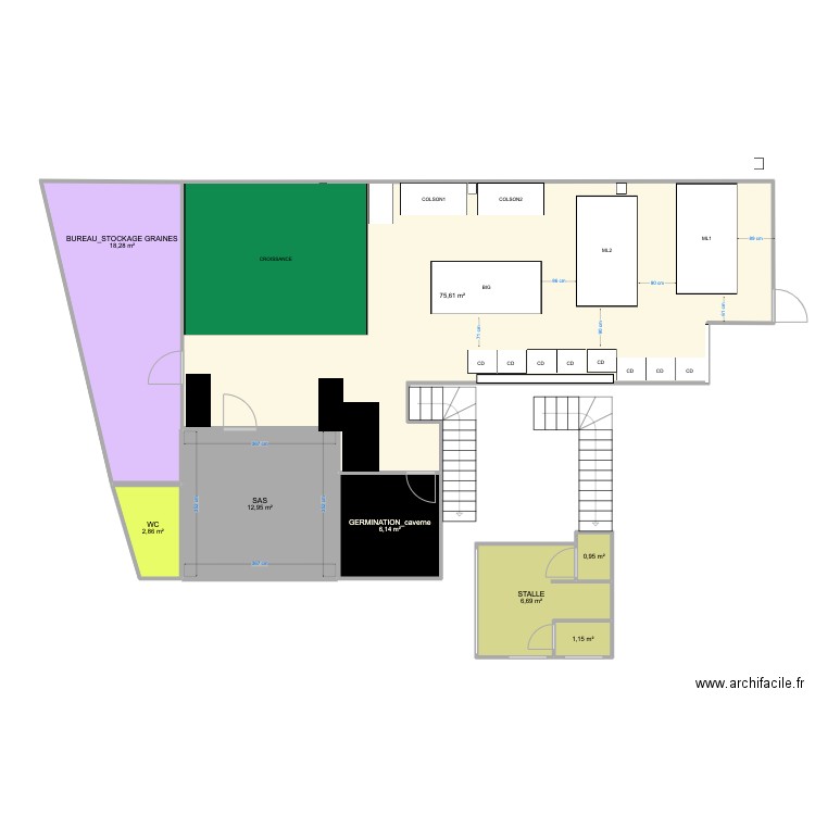 LP_GRENOBLE. Plan de 8 pièces et 125 m2