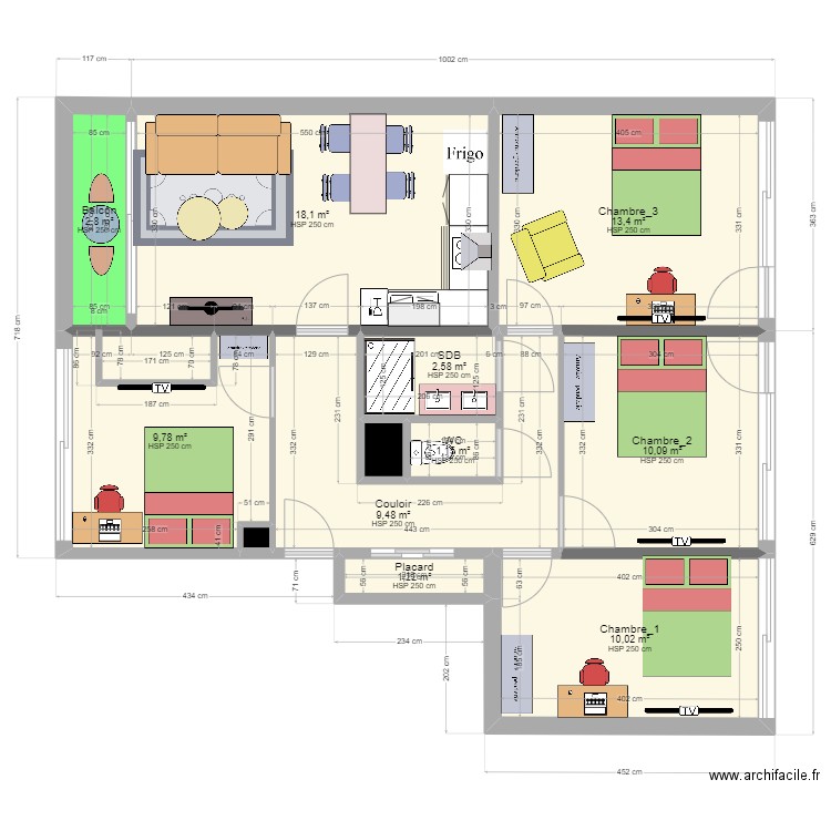 Projet coloc 13 Rennes_Projeté cj. Plan de 0 pièce et 0 m2
