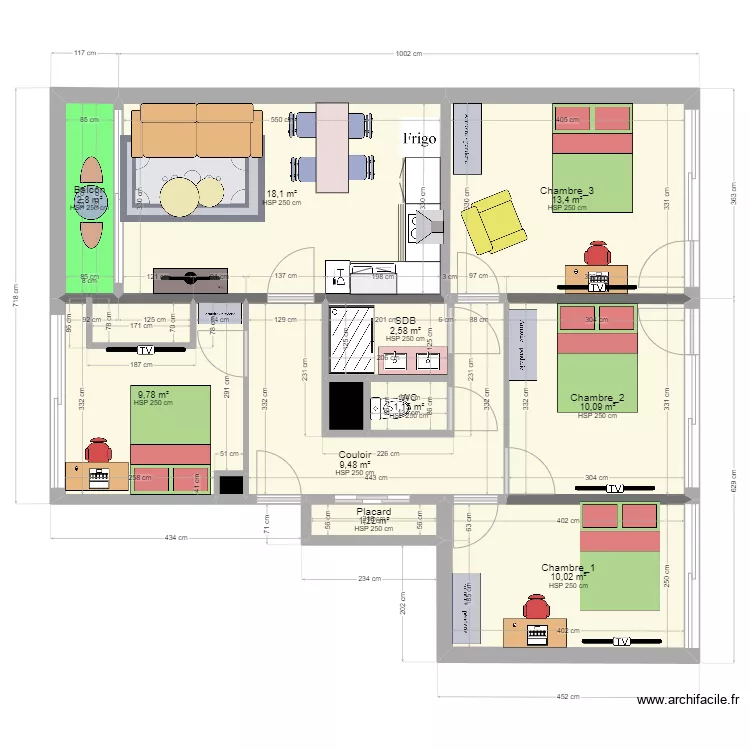 Projet coloc 13 Rennes_Projet&eacute; cj. Plan de 
