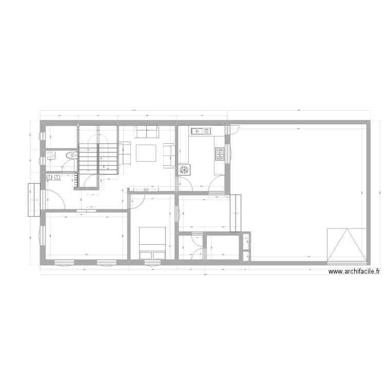 Rez Chassée. Plan de 13 pièces et 152 m2
