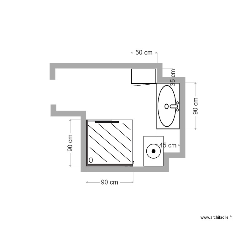 salle de bain rpojet. Plan de 0 pièce et 0 m2