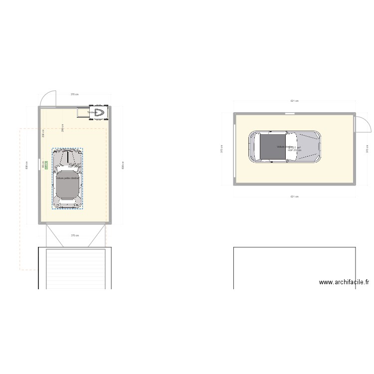 garage 6x3,5. Plan de 2 pièces et 41 m2