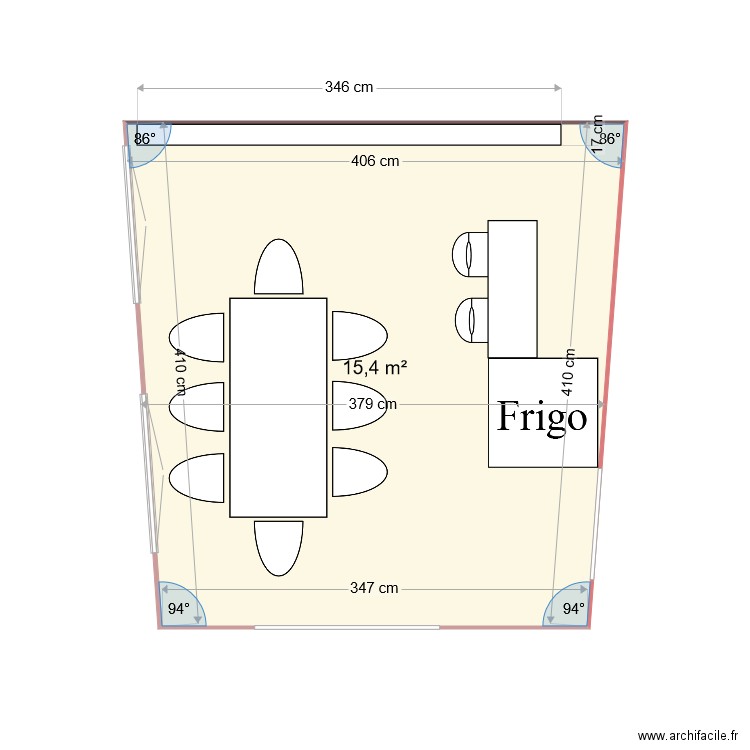 cuisine Montpellier V1. Plan de 1 pièce et 15 m2