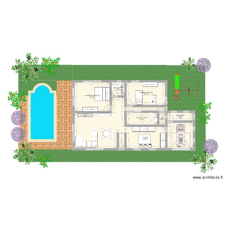 PLAN MAISON MAROC PLEIN PIED 2. Plan de 0 pièce et 0 m2