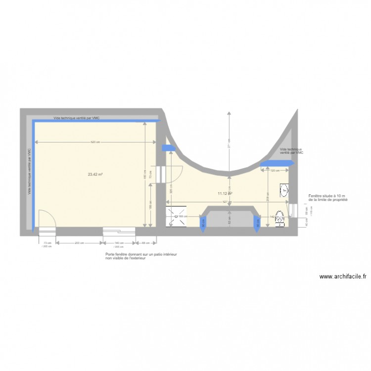 Espace à aménager modifié 2. Plan de 0 pièce et 0 m2