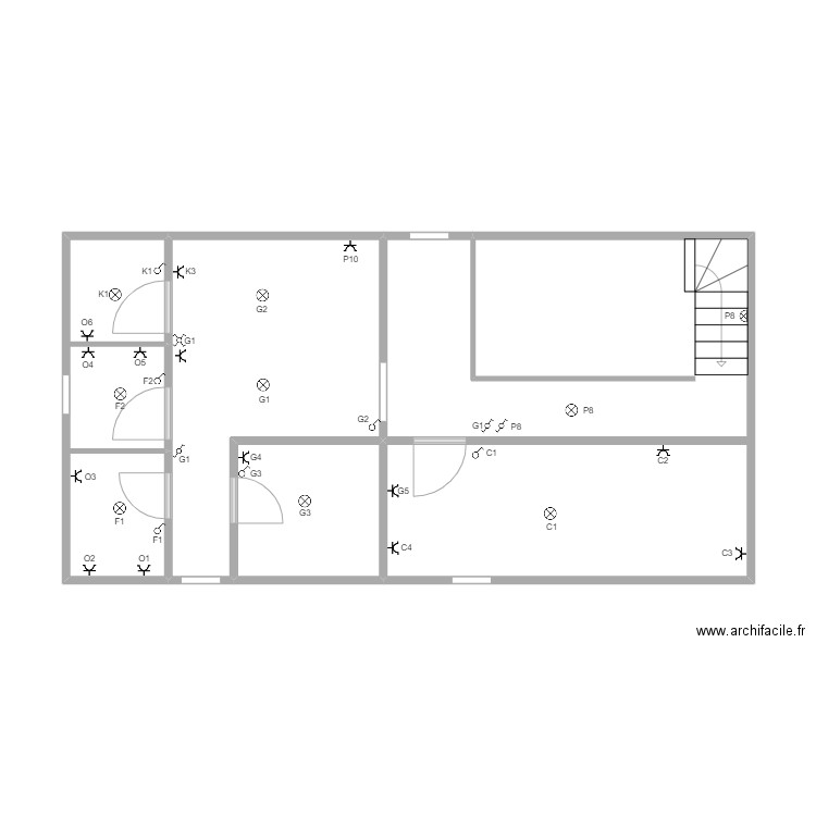 Etage Parent. Plan de 4 pièces et 51 m2