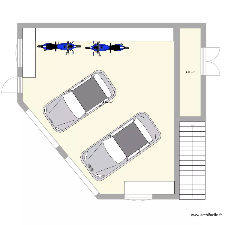 Garage_60m2_incline. Plan de 