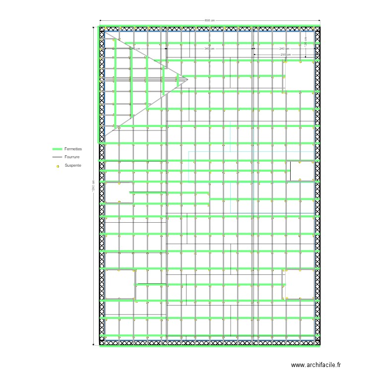 MAISON PLACO PLAFOND  ETAGE. Plan de 5 pièces et 106 m2