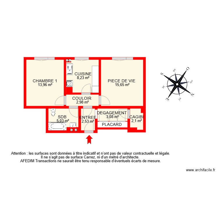 BI 8910 . Plan de 14 pièces et 56 m2