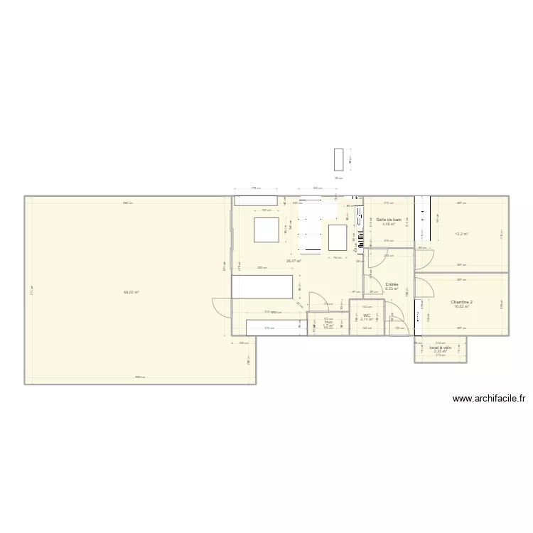 Appartement Cestas V2. Plan de 